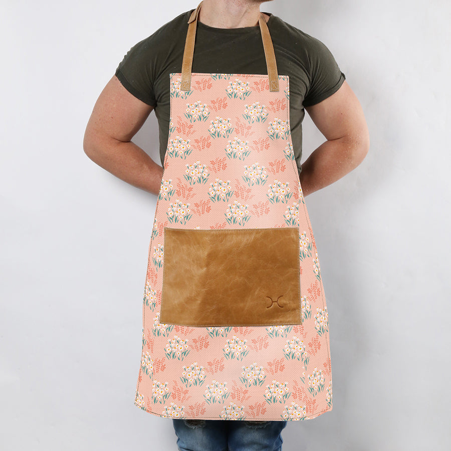 Apron Laminated Fabric with Leather Pouch