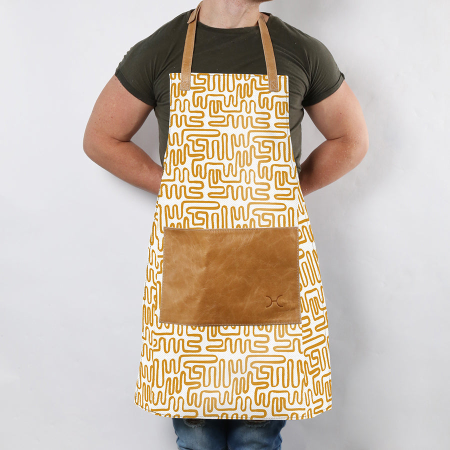 Apron Laminated Fabric with Leather Pouch