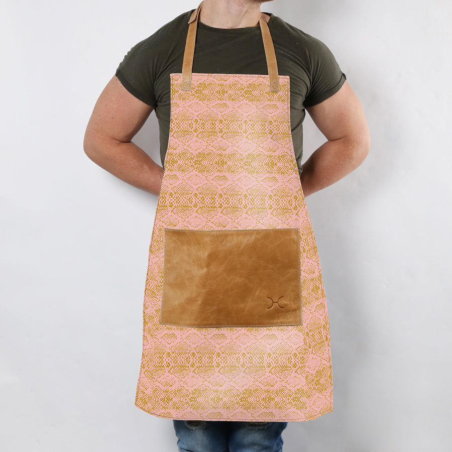 Apron Laminated Fabric with Leather Pouch