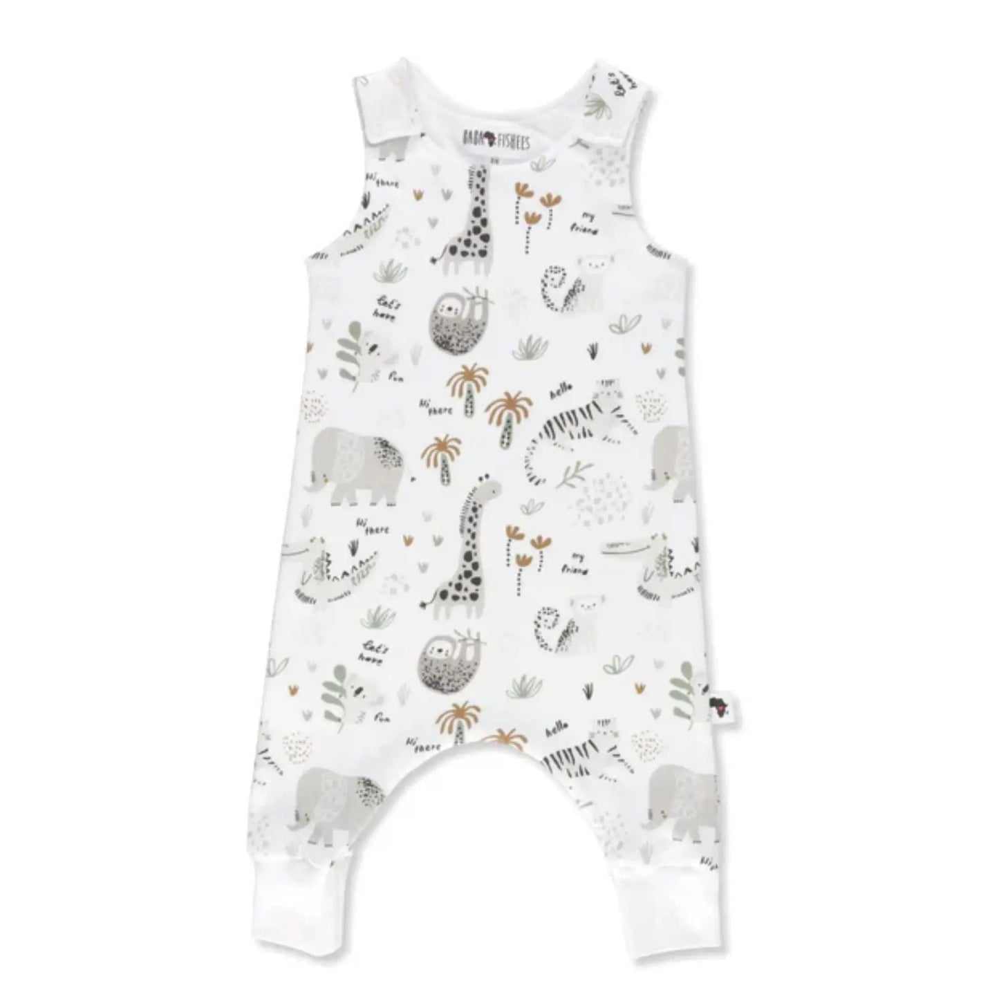 Harem Romper - Hi There White