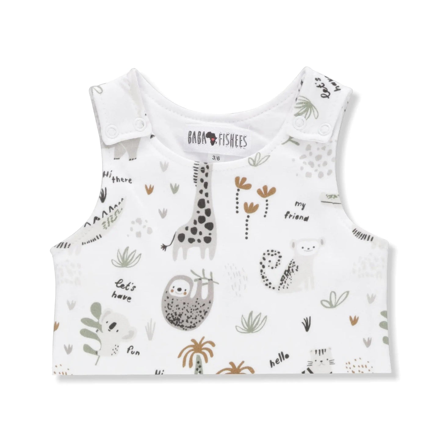 Harem Romper - Hi There White