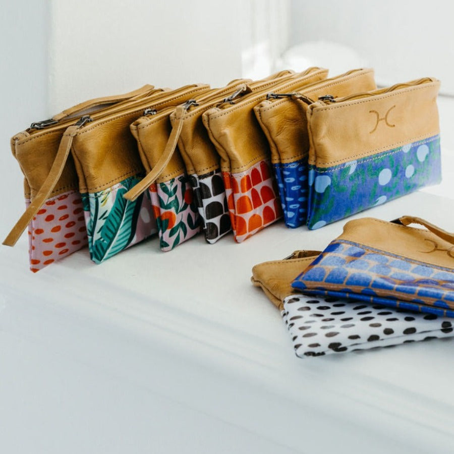 Pouch Laminated Fabric With Leather