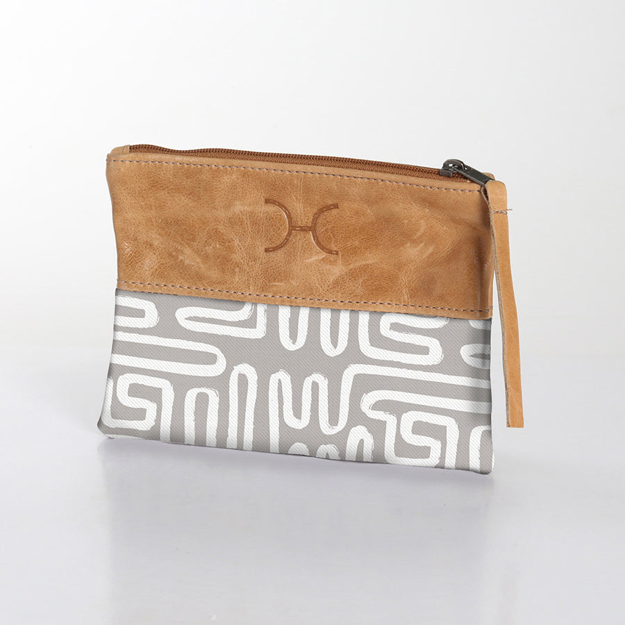 Pouch Laminated Fabric With Leather