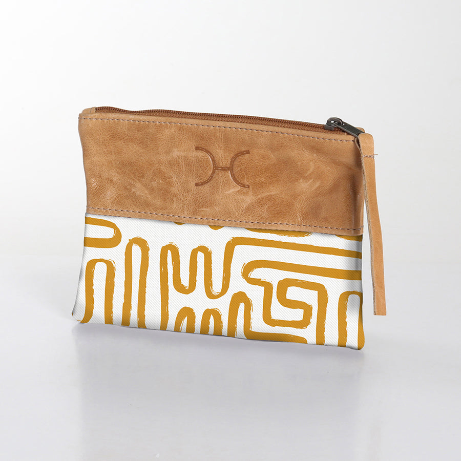 Pouch Laminated Fabric With Leather