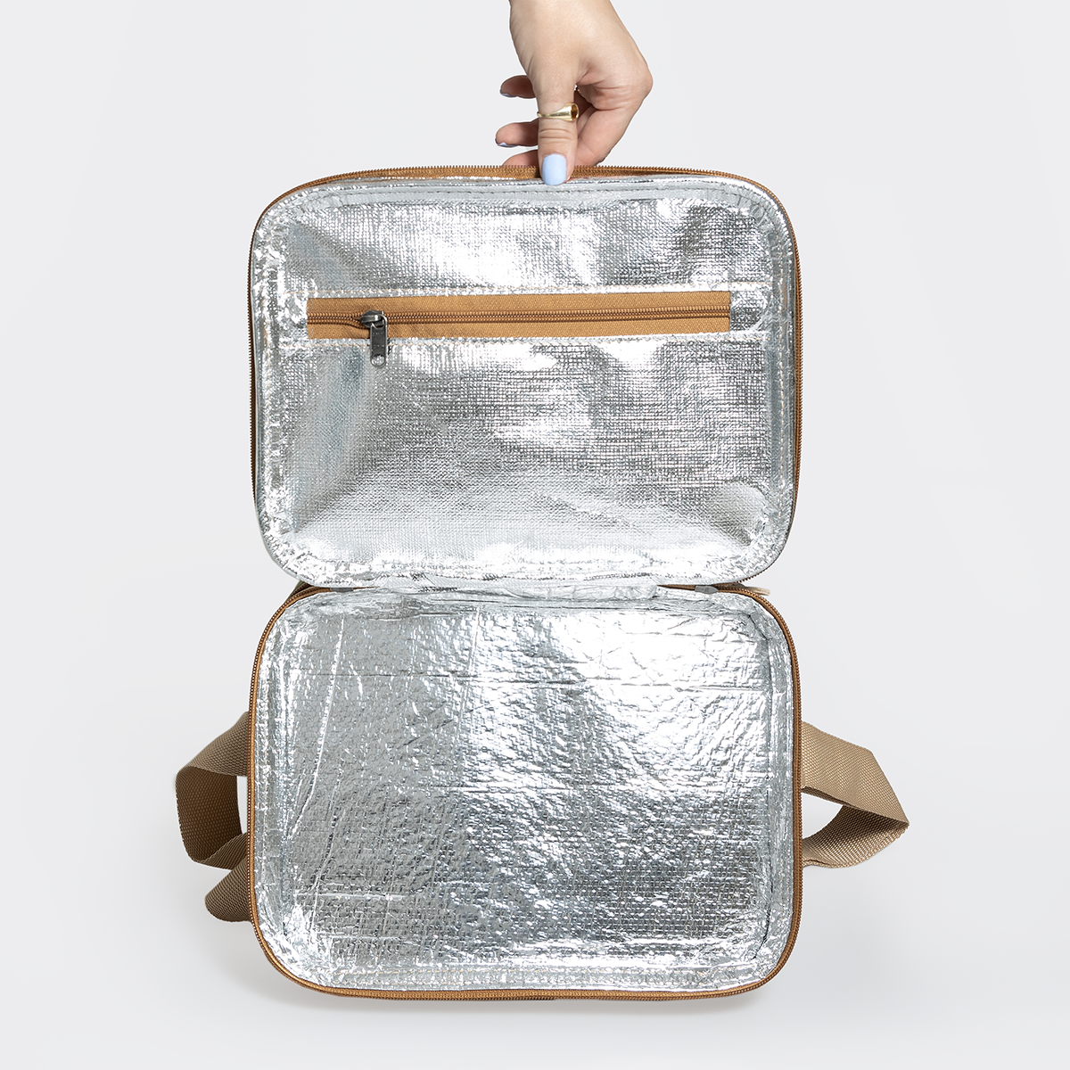 Corporate Big Lunch Box Cooler Leather Hard Plastic Inner