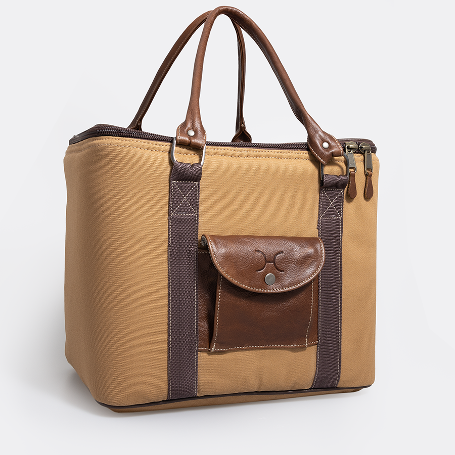 Corporate 25L Box Cooler Wax Canvas & Leather Hard Plastic Inner