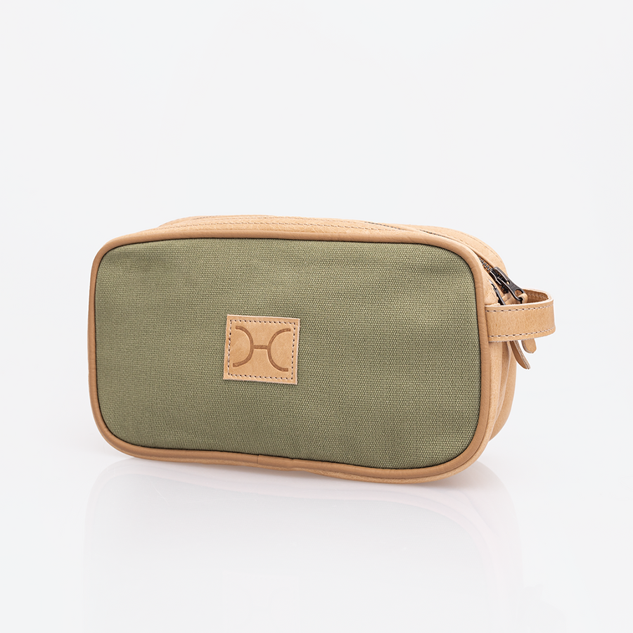 Men's Double Zip Vanity Wax Canvas & Leather