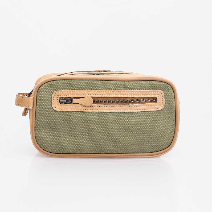 Men's Double Zip Vanity Wax Canvas & Leather