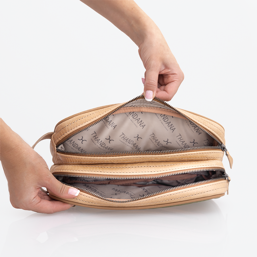 Men's Double Zip Vanity Wax Canvas & Leather