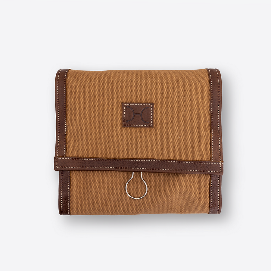 Roll Up Toiletry Wax Canvas & Leather