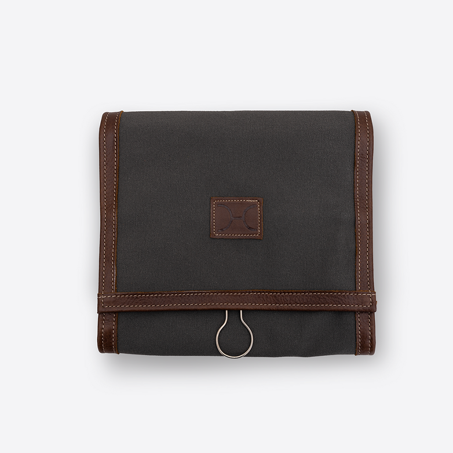 Roll Up Toiletry Wax Canvas & Leather