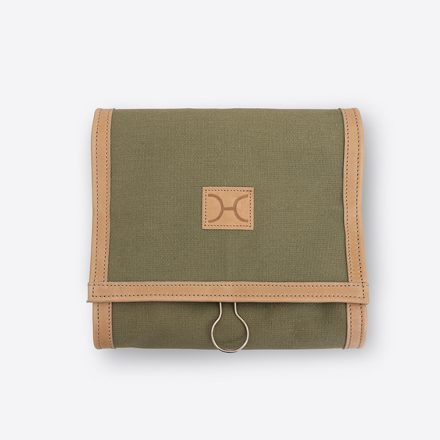 Roll Up Toiletry Wax Canvas & Leather