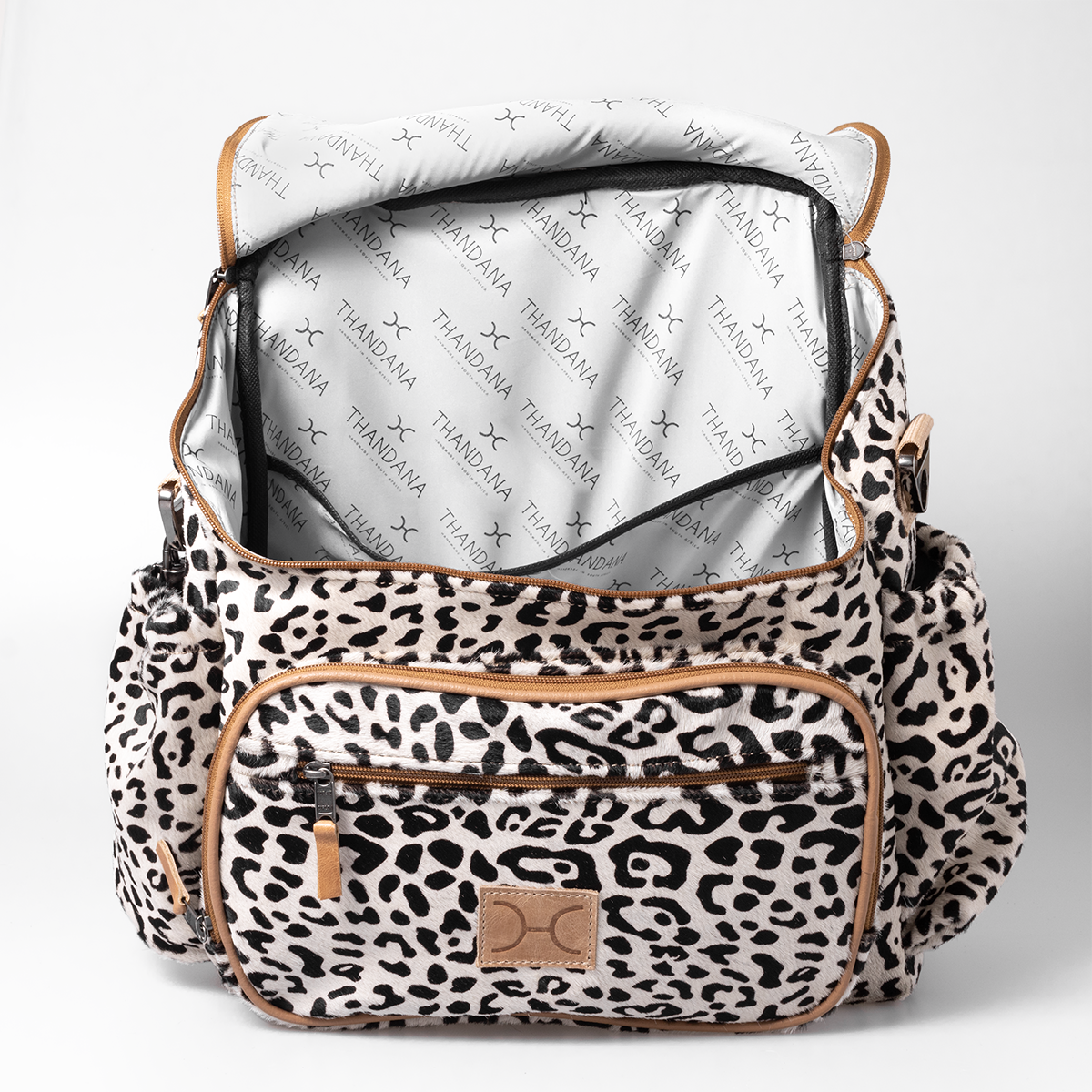 Baby Nappy Backpack with Designer Print Fur Leather