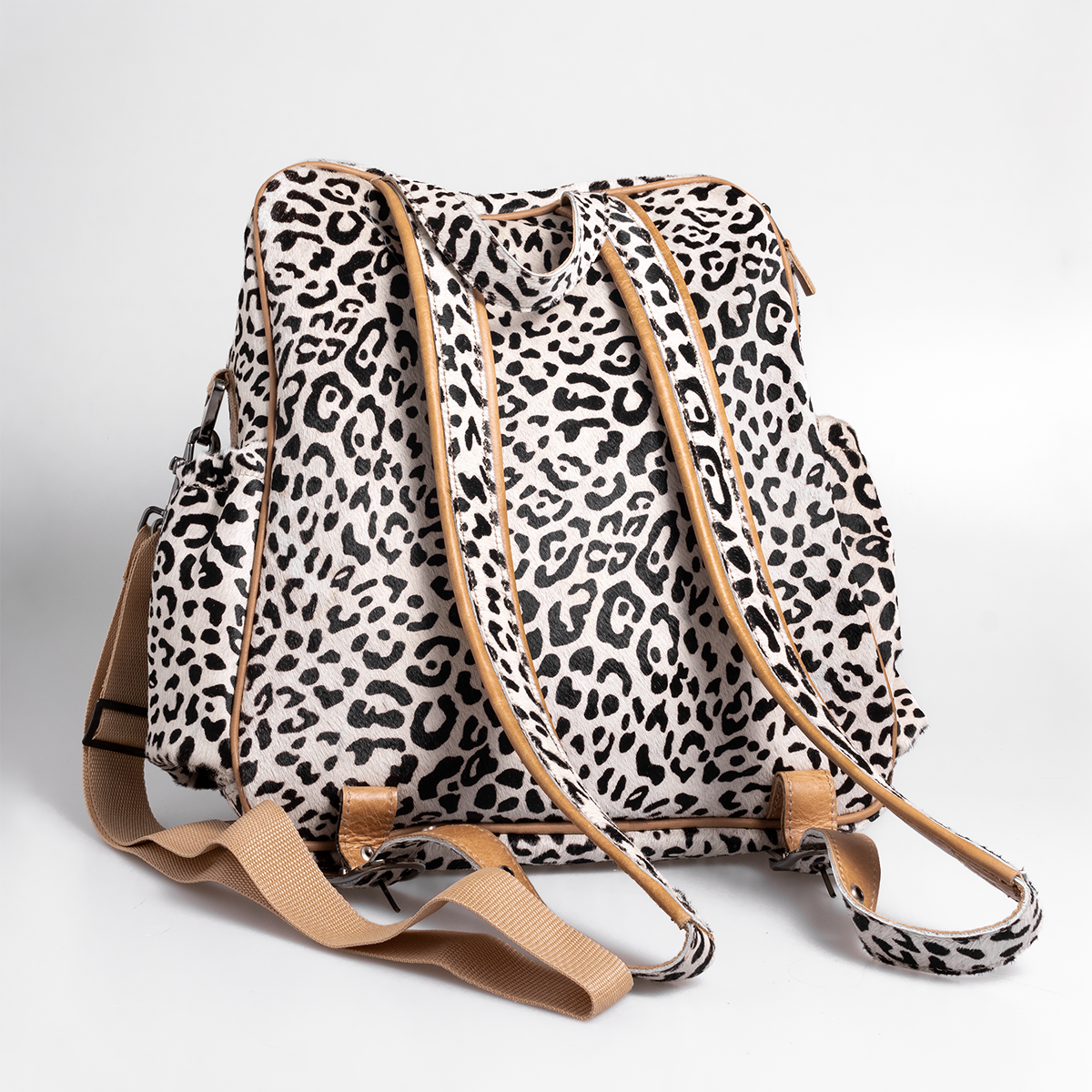 Baby Nappy Backpack with Designer Print Fur Leather