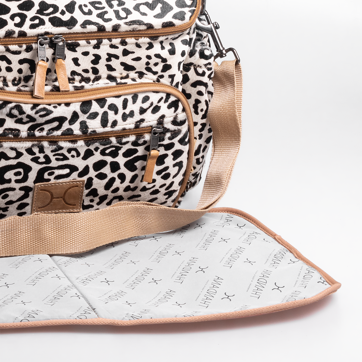Baby Nappy Backpack with Designer Print Fur Leather