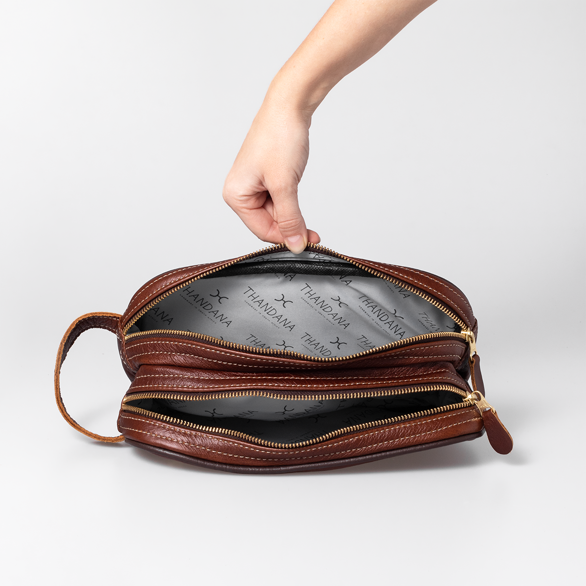 Men's Double Zip Vanity Leather