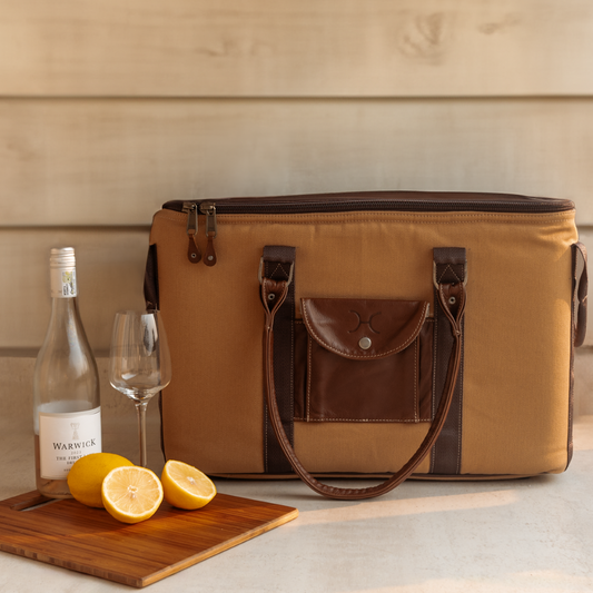 45L Big Boy Box Cooler Wax Canvas & Leather Hard Plastic Inner