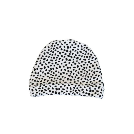 Classic Beanie - White With Black Splots