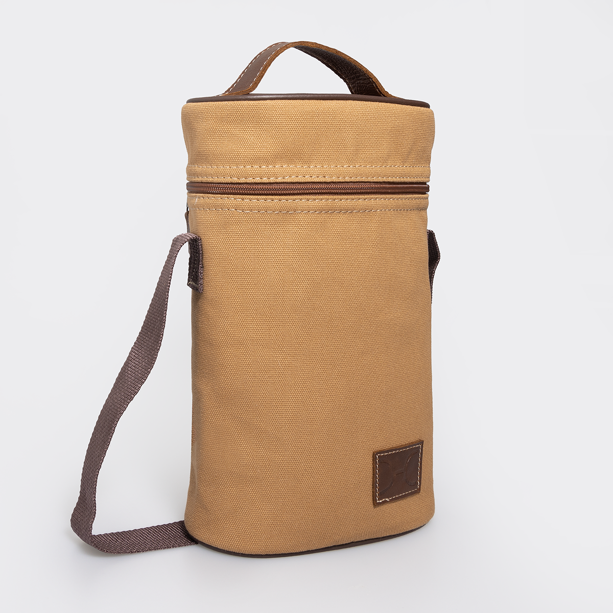 Corporate Double Wine Cooler Canvas & Leather