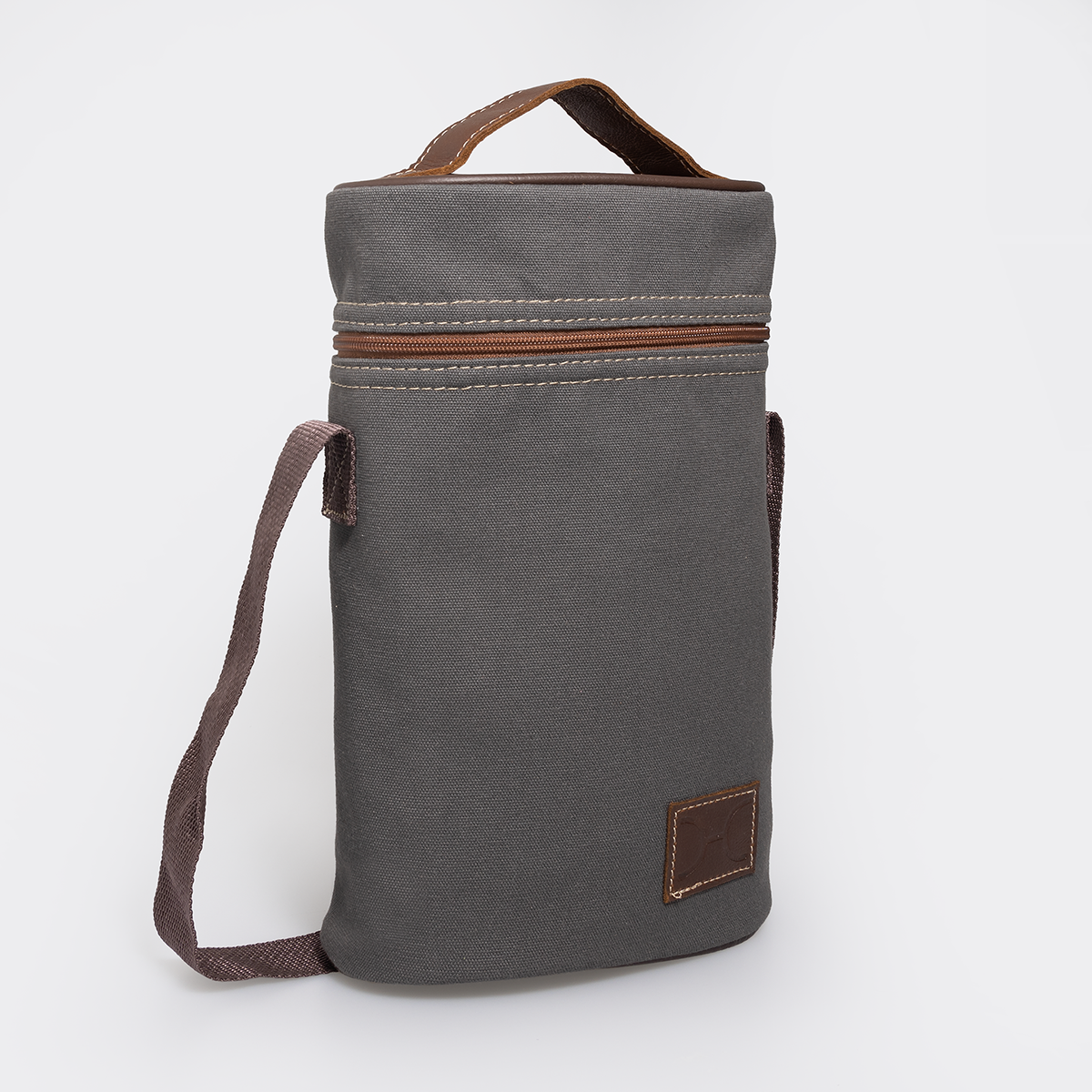 Corporate Double Wine Cooler Canvas & Leather