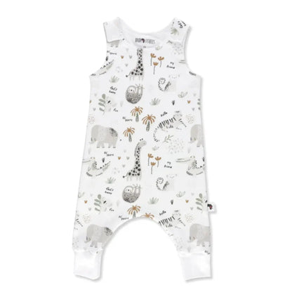 Harem Romper - Hi There White