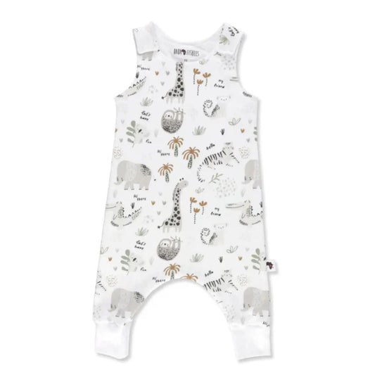 Harem Romper - Hi There White