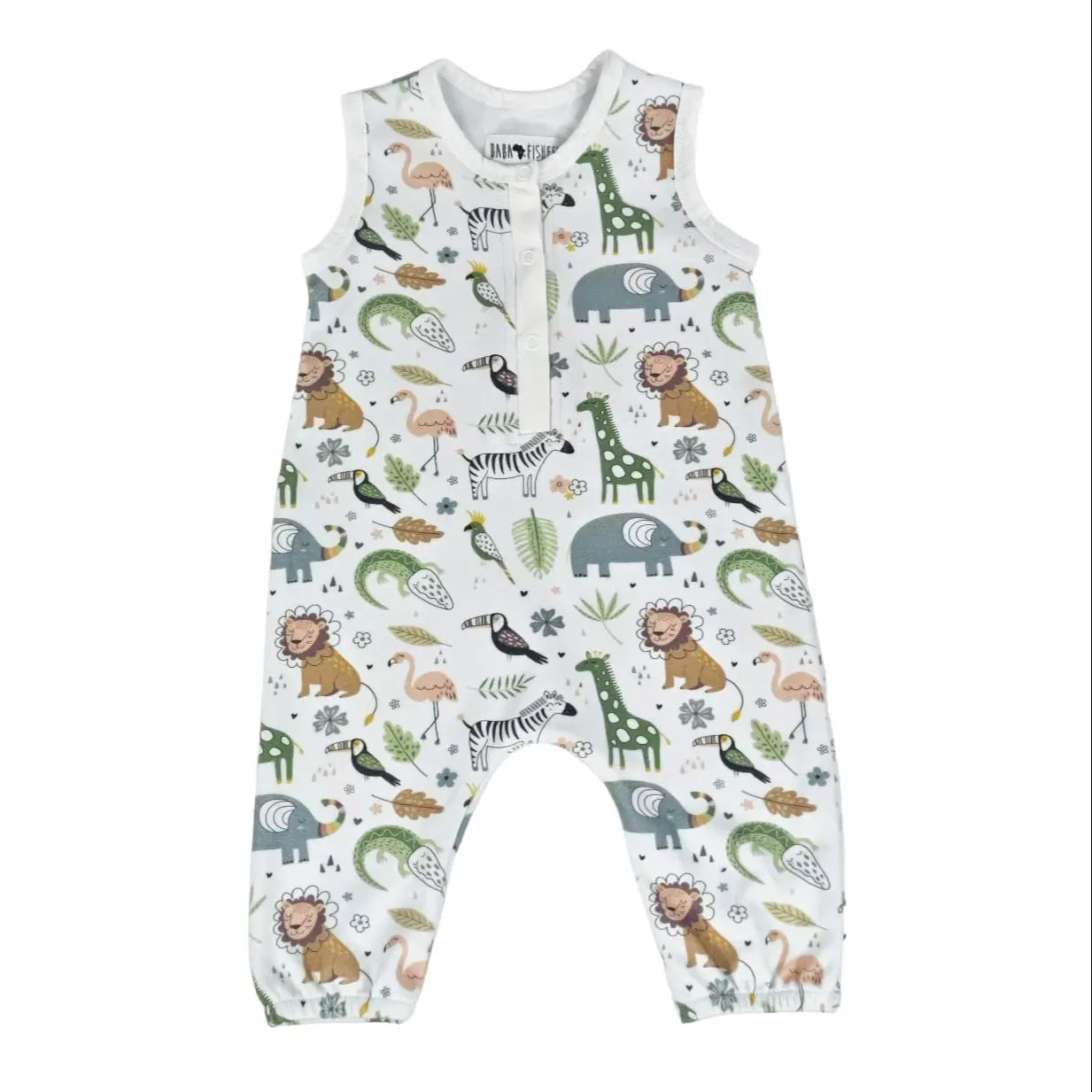 Henley Romper - African Plains