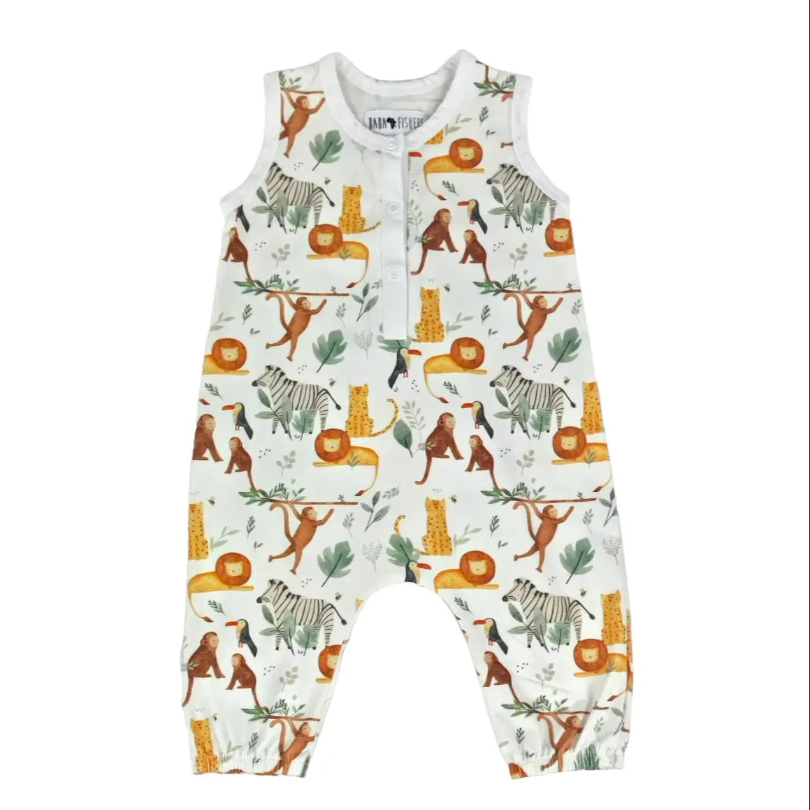 Henley Romper - Watercolour Jungle