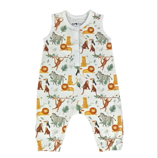 Henley Romper - Watercolour Jungle