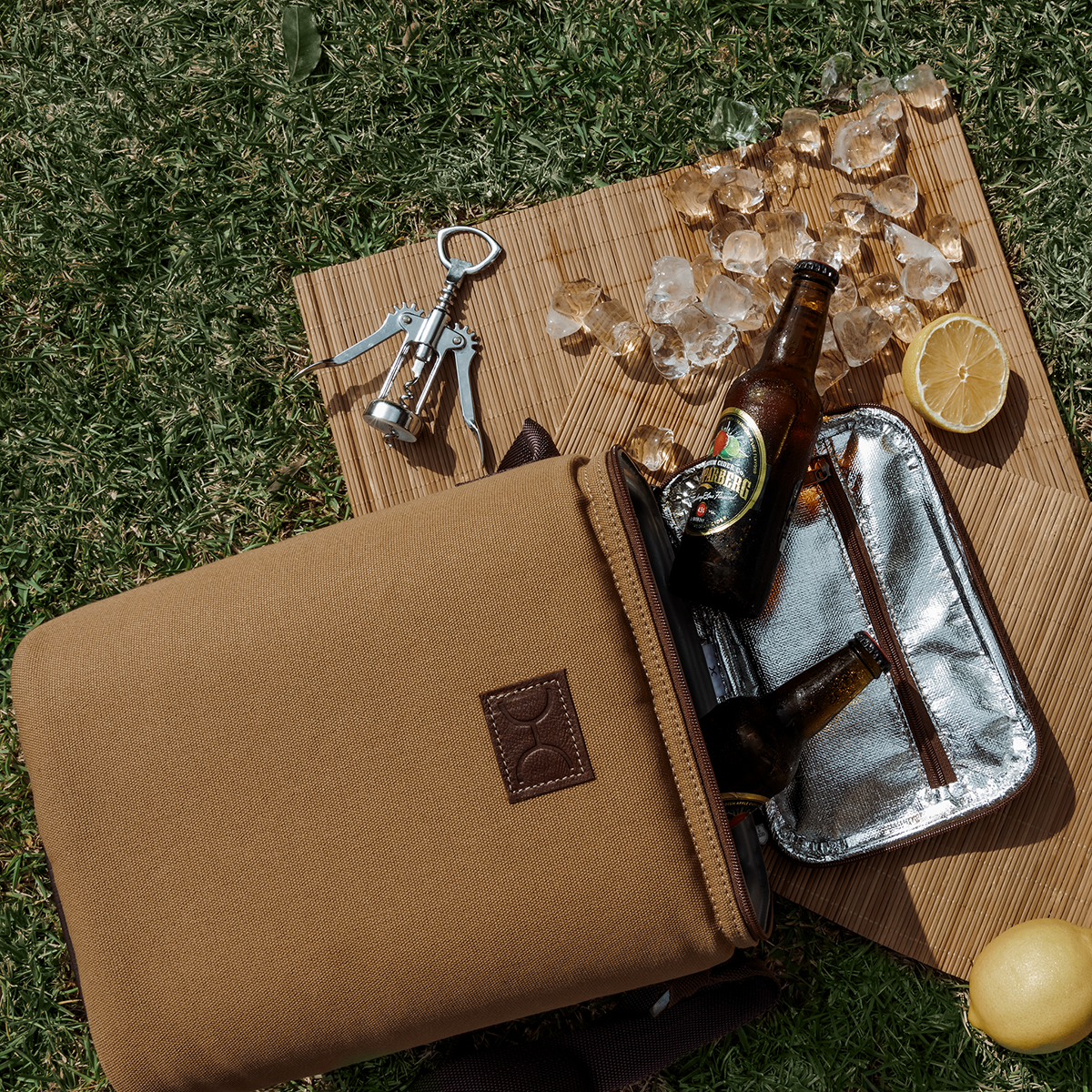 Long Tom Wine Cooler Canvas & Leather Hard Plastic Inner