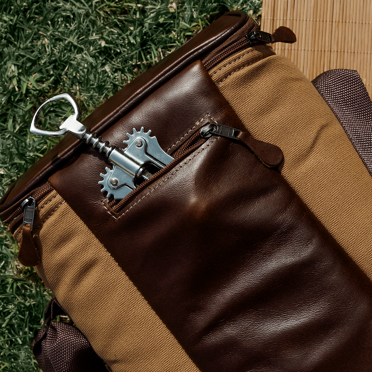Long Tom Wine Cooler Canvas & Leather Hard Plastic Inner