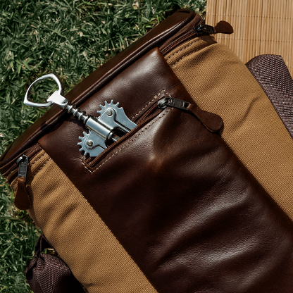 Long Tom Wine Cooler Canvas & Leather Hard Plastic Inner