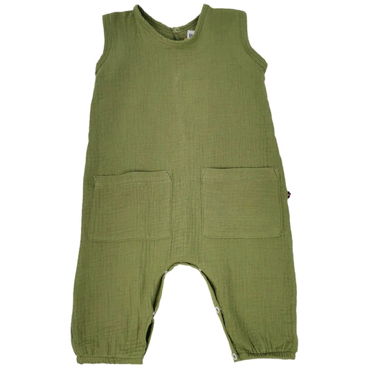 Muslin Romper - Khaki Green