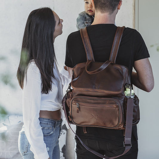 Baby Nappy Backpack Leather