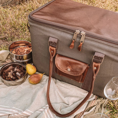 45L Big Boy Box Cooler Wax Canvas & Leather Hard Plastic Inner