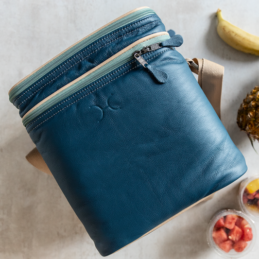 Big Lunch Box Cooler Leather Hard Plastic Inner