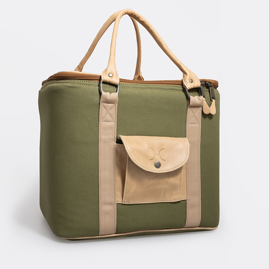 Corporate 25L Box Cooler Wax Canvas & Leather Hard Plastic Inner