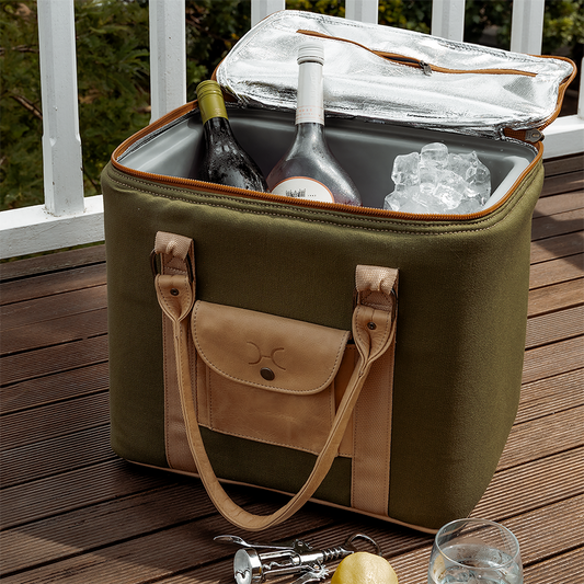25L Box Cooler Wax Canvas & Leather Hard Plastic Inner