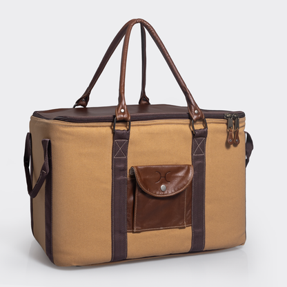 45L Big Boy Box Cooler Wax Canvas & Leather Hard Plastic Inner