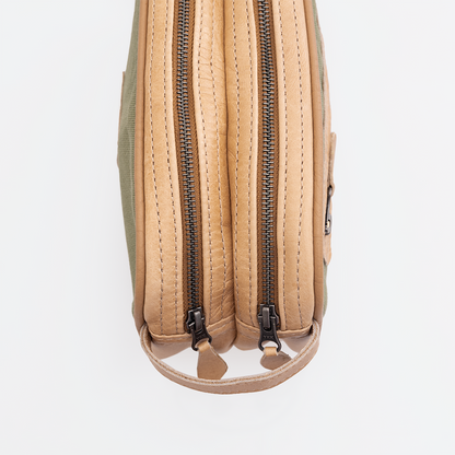 Men's Double Zip Vanity Wax Canvas & Leather