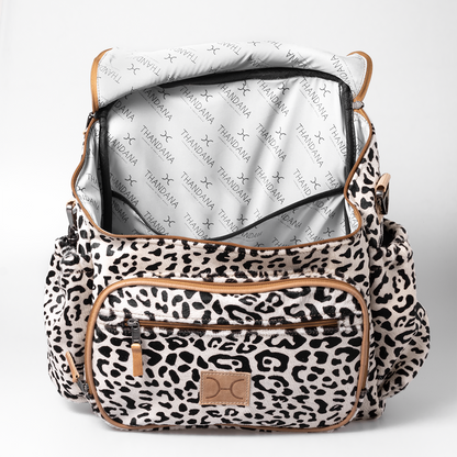 Baby Nappy Backpack with Designer Print Fur Leather