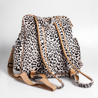 Baby Nappy Backpack with Designer Print Fur Leather