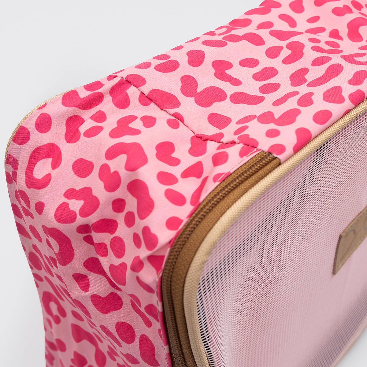 Travel Luggage Organizer Pods 6 piece set | Cheetah Pink