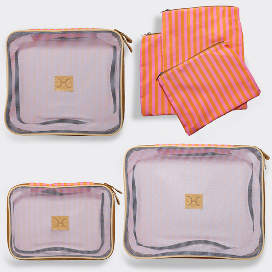 Travel Luggage Organizer Pods 6 piece set | Linear Preppy