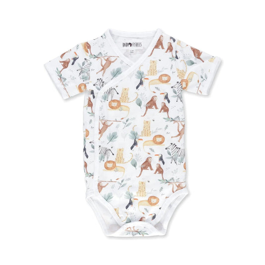 Wrap Onesie - Watercolour Jungle - Short Sleeve